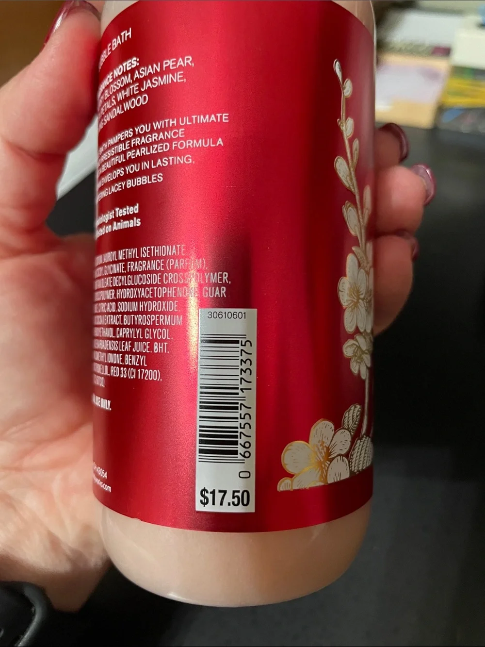 Bath & Body Works Japanese Cherry Blossom Bubble Bath - Red & White